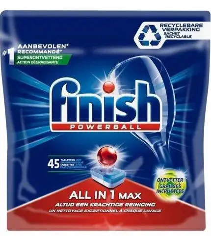 Finish All in one, detergent capsule pentru masina de spalat vase degresant maxim - 45 buc