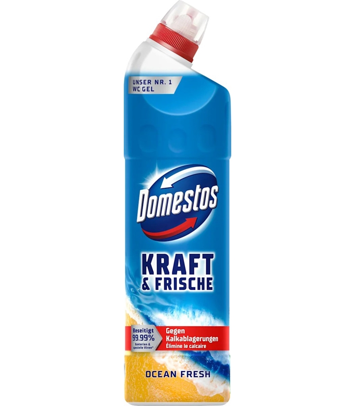 Domestos WC-Gel Kraft&Frische Ocean Fresh 750 ml 01 Domestos WC-Gel Kraft&Frische Ocean Fresh 750 ml - imagine 1